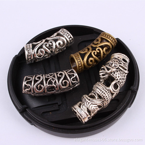 Wholesale Fashion DIY Retro hollow alloy bend Jewelry beaded dreadlocks Ring hair accessories for braids
